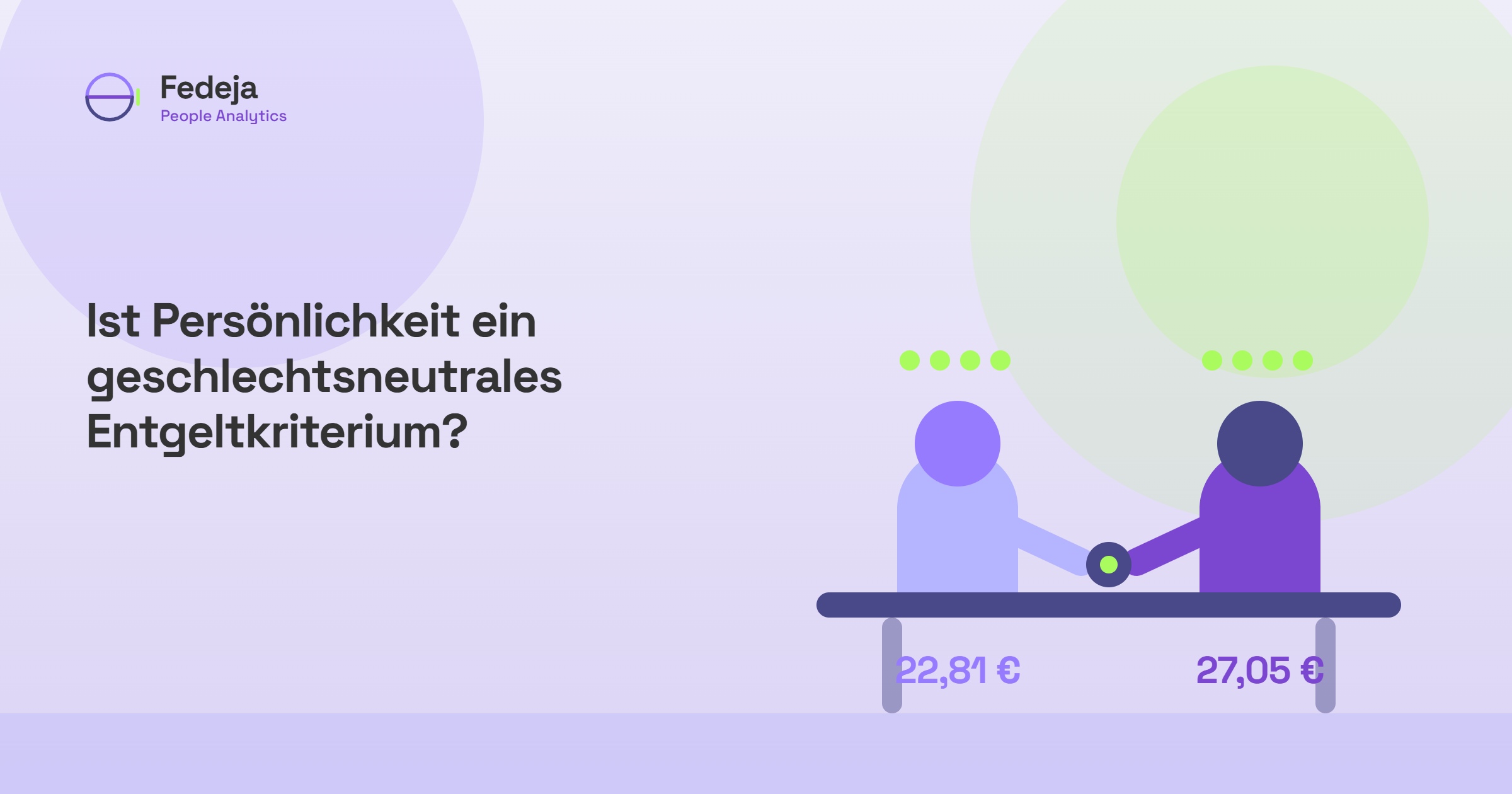 Zwei Personen am Verhandlungstisch mit unterschiedlichen Stundenlöhnen: 22,81 € und 27,05 €